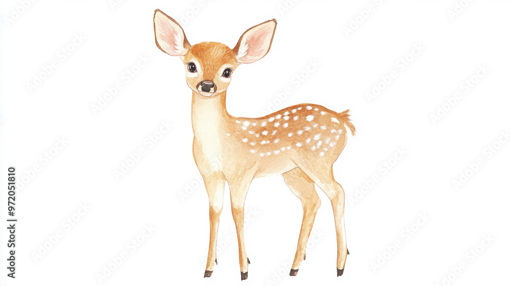Cute Watercolor Deer. Cute Watercolor Deer.