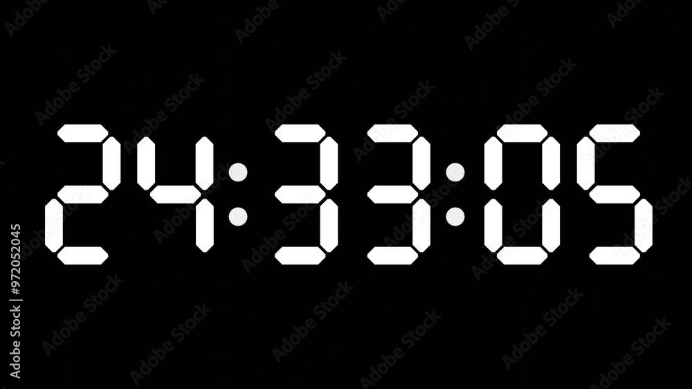 24:33 - 60 Second Full-Screen Countdown Timer with 7-Segment Display | 12:33 AM (Twelve O'Clock Thirty-Three Minutes) | Twenty-Four O'Clock, Thirty-Three Minutes 24:33 - 60 Second Full-Screen Countdown Timer with 7-Segment Display | 12:33 AM (Twelve O'Clock Thirty-Three Minutes) | Twenty-Four O'Clock, Thirty-Three Minutes