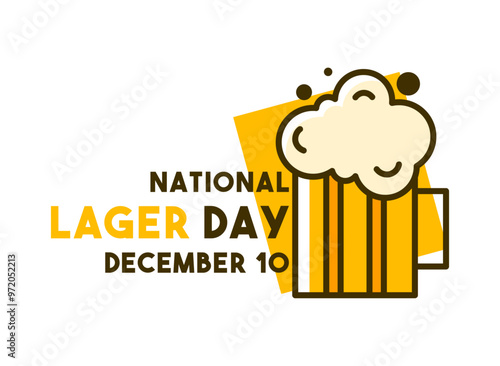 National Lager Day design vector on white background. December 10.