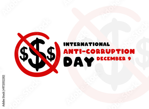International Anti-Corruption Day. December 9. Flat design vector.