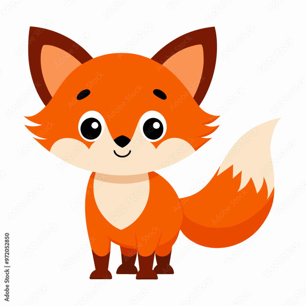 Cartoon cute little fox Vector illustration Cartoon cute little fox Vector illustration