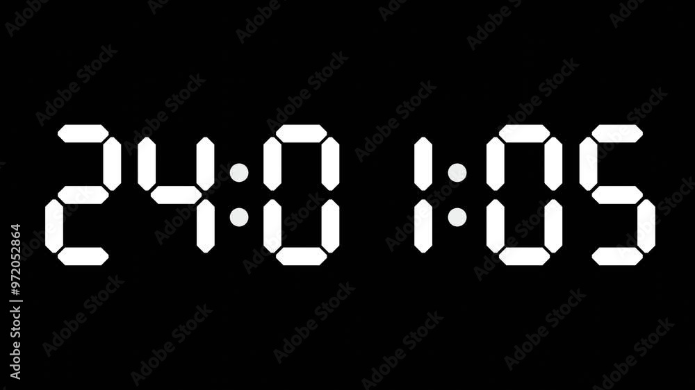 24:01 - 60 Second Full-Screen Countdown Timer with 7-Segment Display | 12:01 AM (Twelve O'Clock One Minute) | Twenty-Four O'Clock, One Minute 24:01 - 60 Second Full-Screen Countdown Timer with 7-Segment Display | 12:01 AM (Twelve O'Clock One Minute) | Twenty-Four O'Clock, One Minute