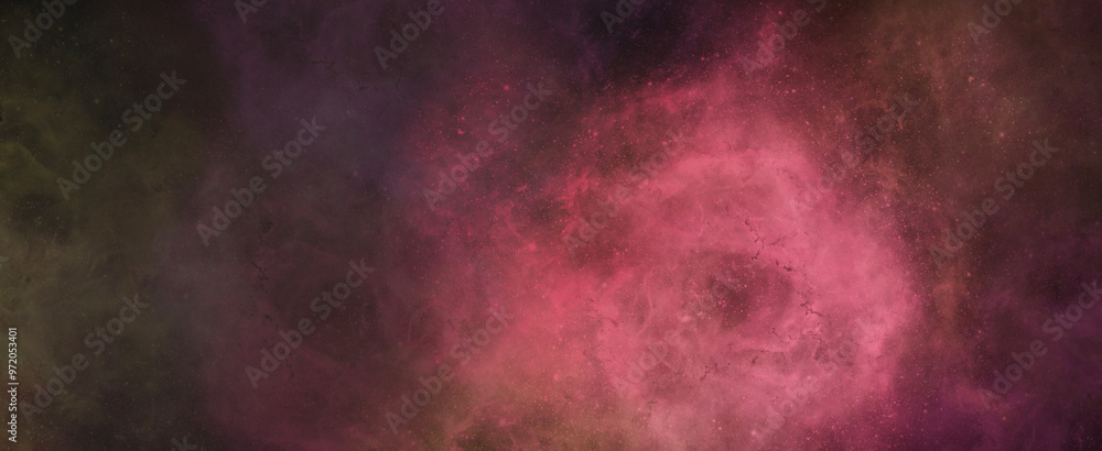 A banner depicting a red-hued, blossoming universe. A banner depicting a red-hued, blossoming universe.