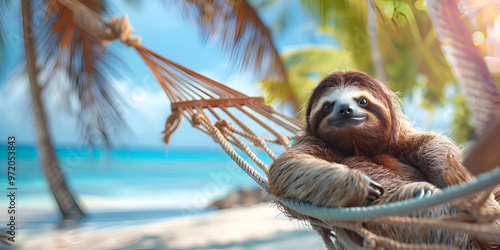 Sloth Relaxing in Hammock
