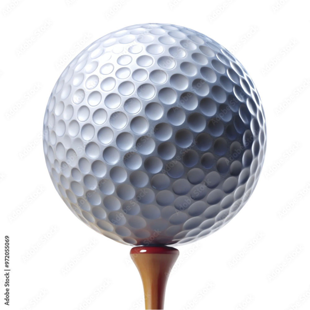 Golf ball on tee ready to play Isolated on transparent background. Golf ball on tee ready to play Isolated on transparent background.