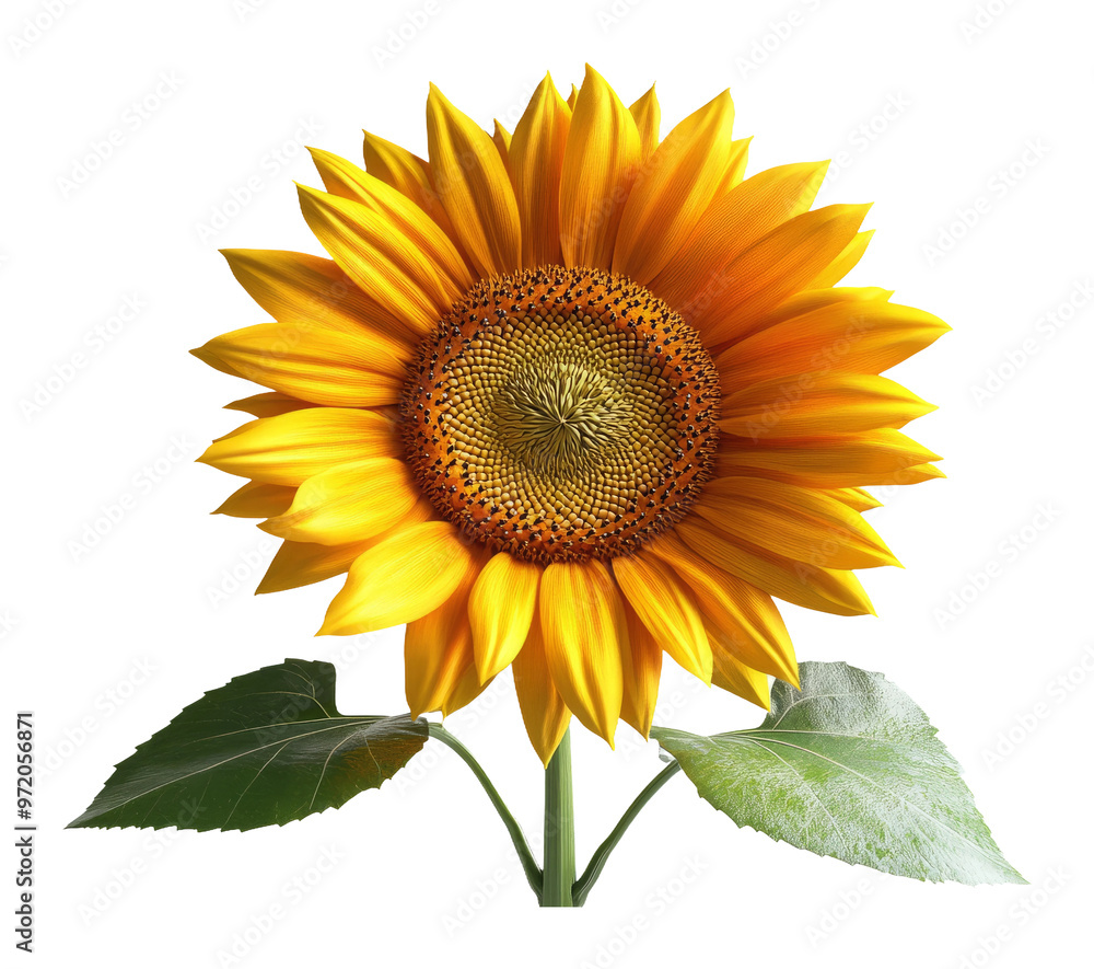 Fototapeta premium Vibrant Sunflower with Bright Yellow Petals and Detailed Center