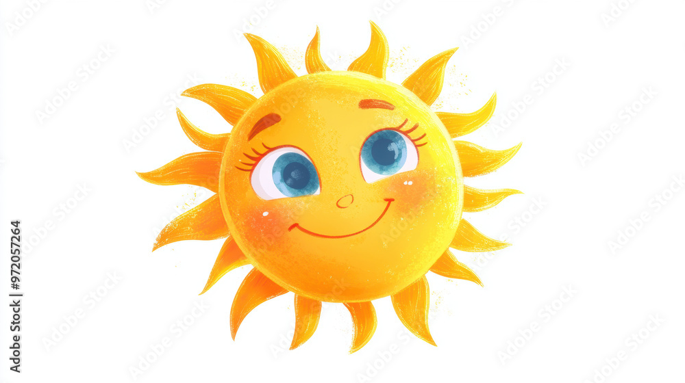 Smiling Sun Cartoon. Smiling Sun Cartoon.