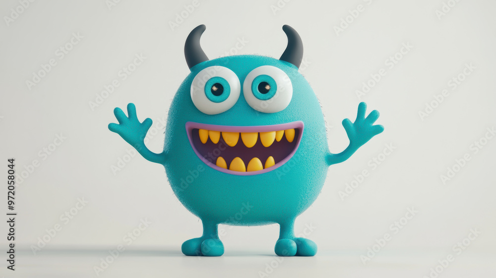Fototapeta premium Cute Monster Wave.