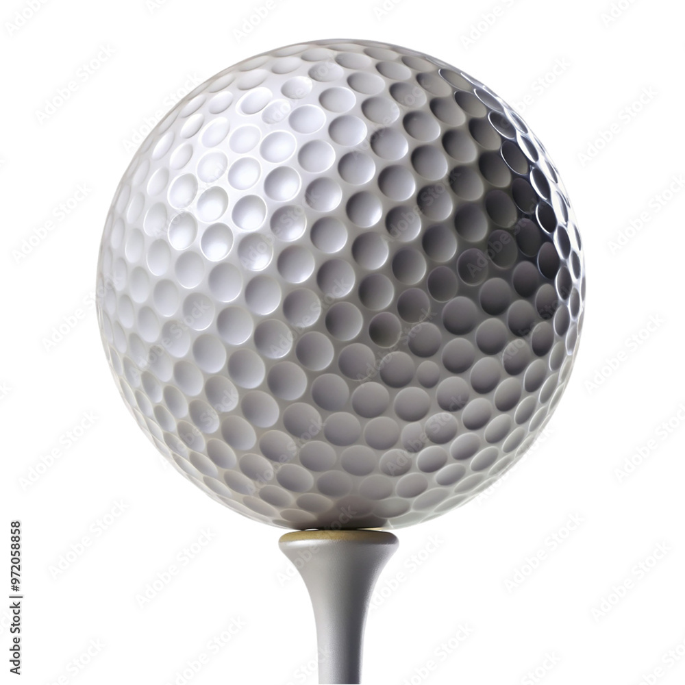 Golf ball on tee ready to play Isolated on transparent background. Golf ball on tee ready to play Isolated on transparent background.
