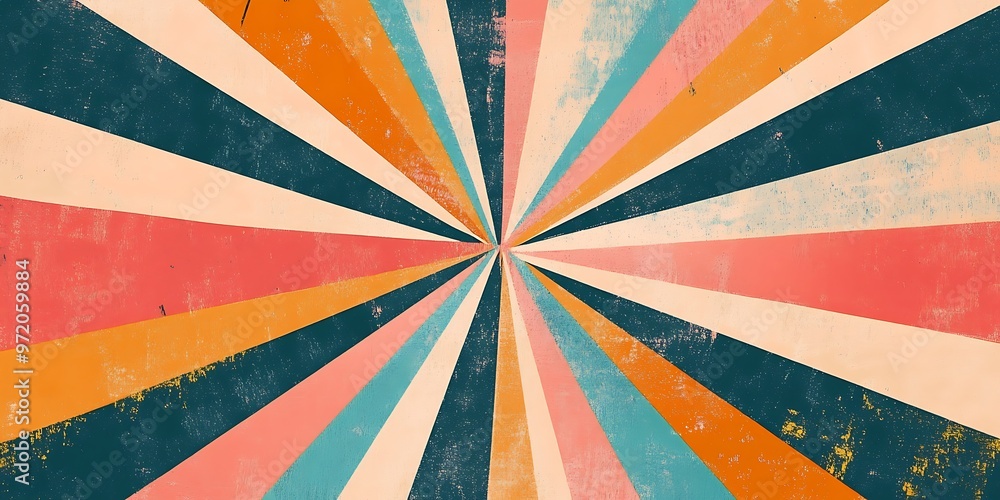 Retro Groovy Sunburst Pattern for 70s Graphic Prints on a Vintage Background Retro Groovy Sunburst Pattern for 70s Graphic Prints on a Vintage Background
