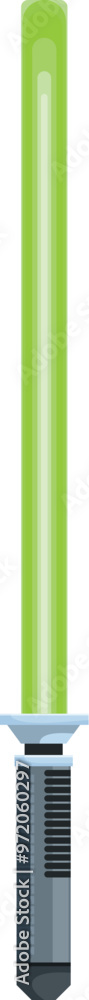Naklejka premium Green lightsaber glowing on a white background