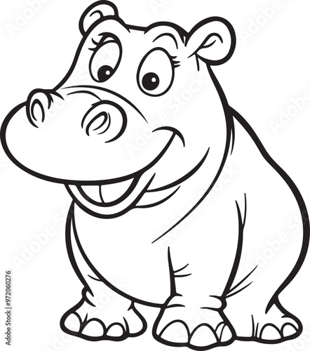 A drawing of a rhinoceros with a drawing of a hippo on it