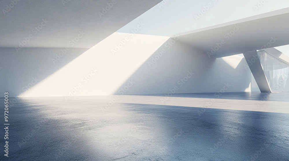 modern art gallery with sleek, bright interior, showcasing a large blank white wall as its centerpiece. The minimalist design highlights the potential for creative exhibitions or artwork presentations modern art gallery with sleek, bright interior, showcasing a large blank white wall as its centerpiece. The minimalist design highlights the potential for creative exhibitions or artwork presentations