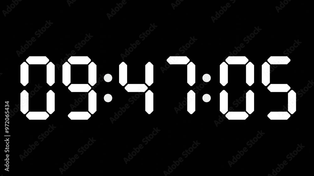 09:47 - 60 Second Full-Screen Countdown Timer with 7-Segment Display | 9:47 AM (Nine O'Clock Forty-Seven Minutes) | Nine O'Clock, Forty-Seven Minutes 09:47 - 60 Second Full-Screen Countdown Timer with 7-Segment Display | 9:47 AM (Nine O'Clock Forty-Seven Minutes) | Nine O'Clock, Forty-Seven Minutes