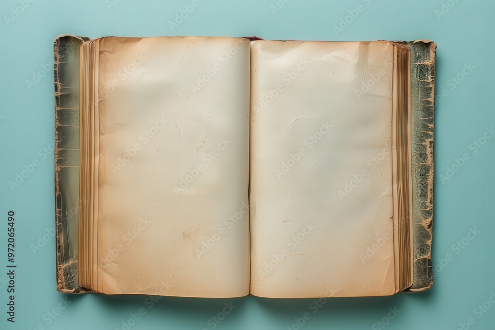 Naklejka premium A book is open to a blank page, generative ai image