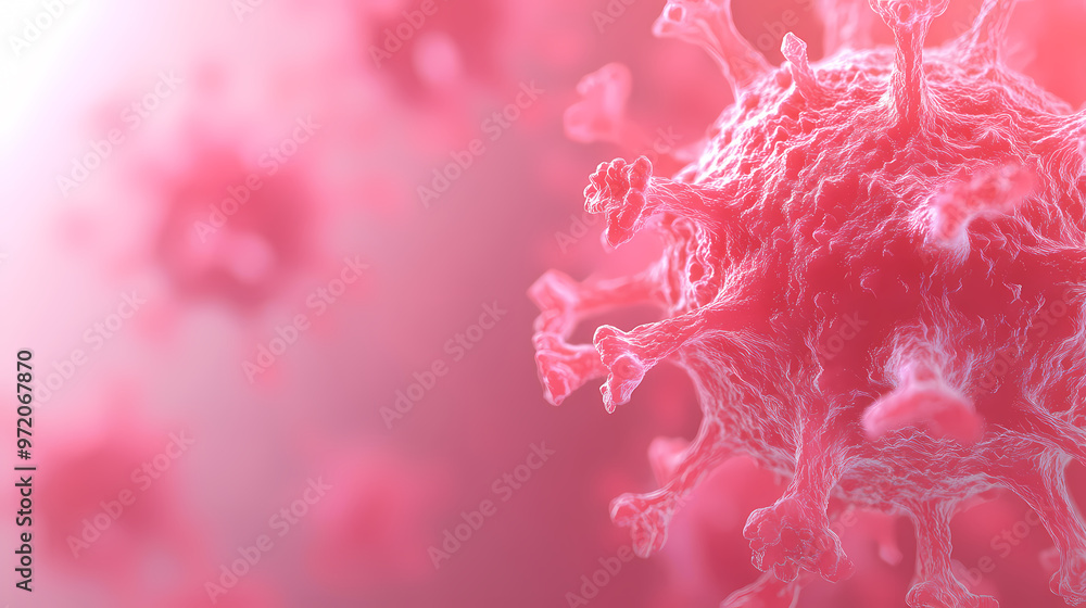 Fototapeta premium Detailed structure of the virus in the microscopic world