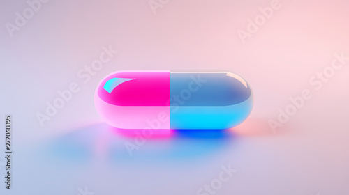 Colorful transparent capsule medicine concept