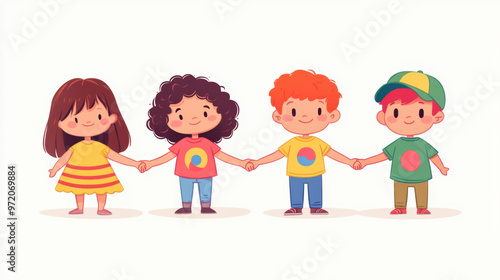 Wallpaper Mural Kids Holding Hands. Torontodigital.ca