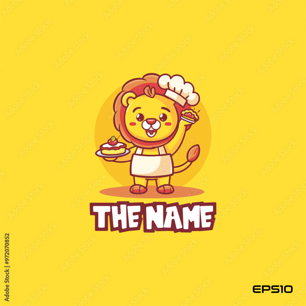 Lion chef logo, vector, mascot, character, cartoon, illustration, eps10 Lion chef logo, vector, mascot, character, cartoon, illustration, eps10