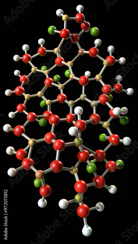 Quinine malaria drug molecule. Isolated from cinchona tree bark. photo