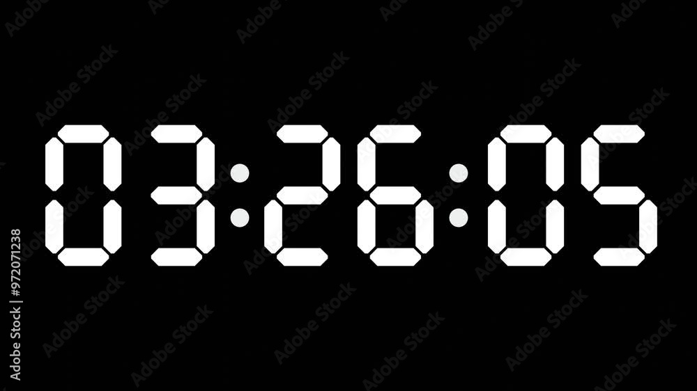 03:26 - 60 Second Full-Screen Countdown Timer with 7-Segment Display | 3:26 AM (Three O'Clock Twenty-Six Minutes) | Three O'Clock, Twenty-Six Minutes