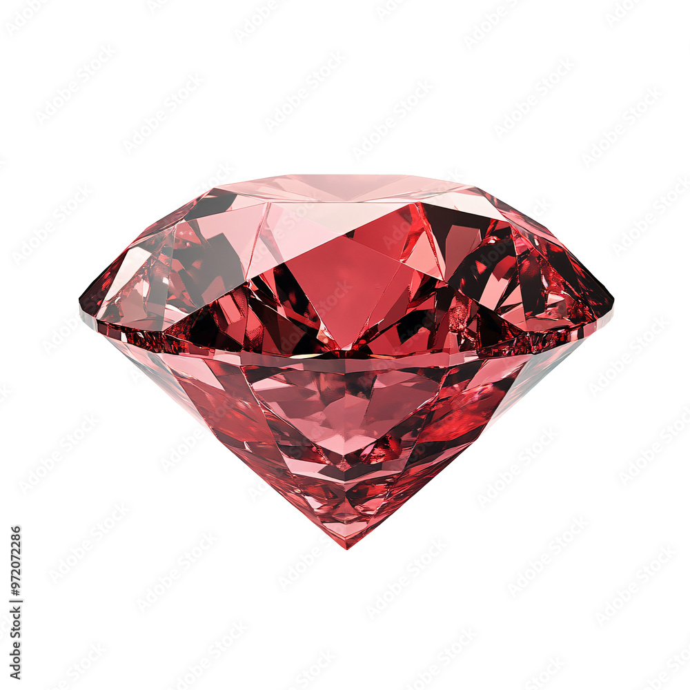 Red diamond on transparent background, Diamond with tint on the red background Created with AI, 3D diamond rendering. Red diamond on transparent background, Diamond with tint on the red background Created with AI, 3D diamond rendering.