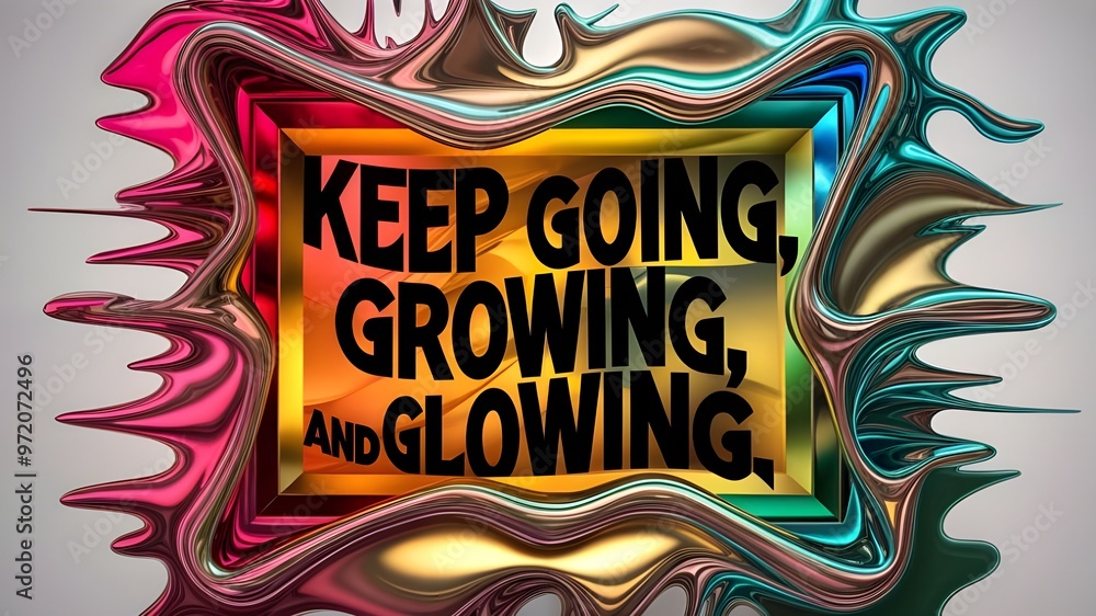 Obraz premium A poster that says keep going and being gluten. 