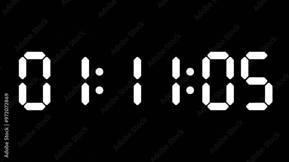 01:11 - 60 Second Full-Screen Countdown Timer with 7-Segment Display | 1:11 AM (One O'Clock Eleven Minutes) | One O'Clock, Eleven Minutes 01:11 - 60 Second Full-Screen Countdown Timer with 7-Segment Display | 1:11 AM (One O'Clock Eleven Minutes) | One O'Clock, Eleven Minutes