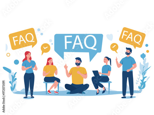frequently asked questions concept FAQ illustration