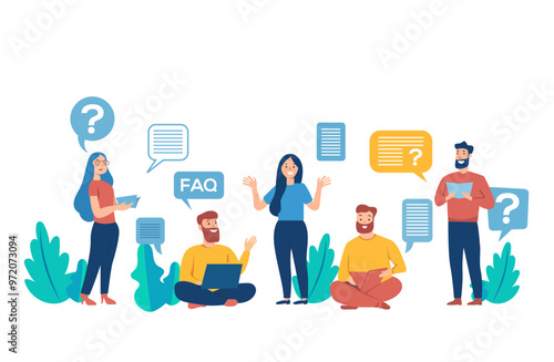 frequently asked questions concept FAQ illustration