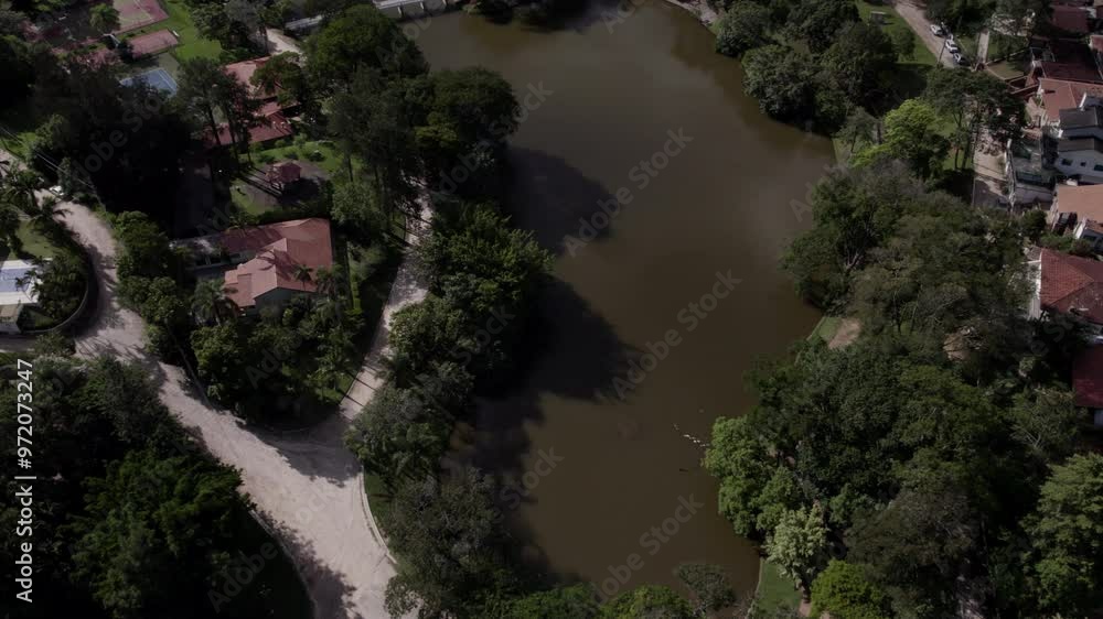 Small gated community in Brazil with own lake - from above Small gated community in Brazil with own lake - from above
