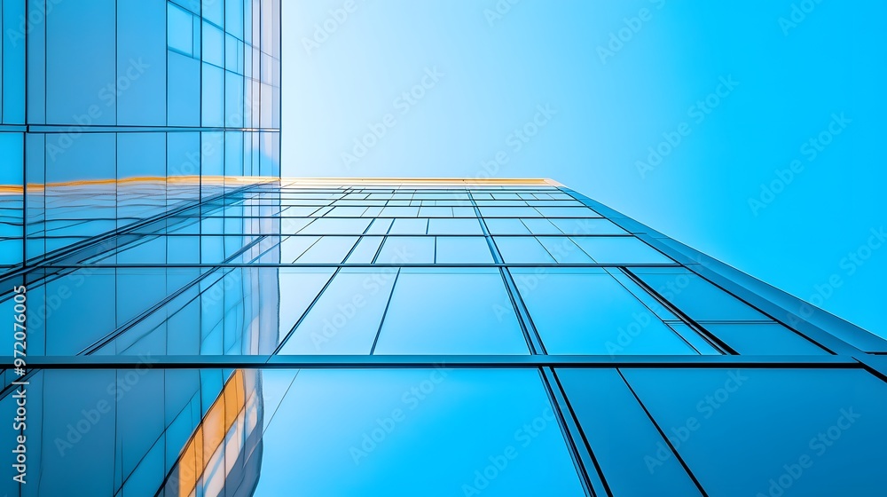 Obraz premium A Low-Angle View of a Modern Glass Building
