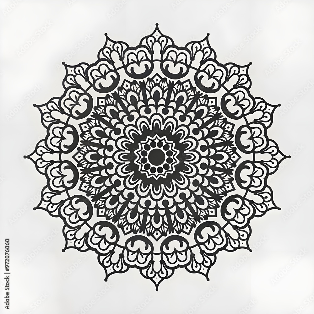 A black and white design is shown on a white background. A black and white design is shown on a white background.