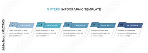 Infographic template with five parts, process, workflow chart, vector eps10 illustration