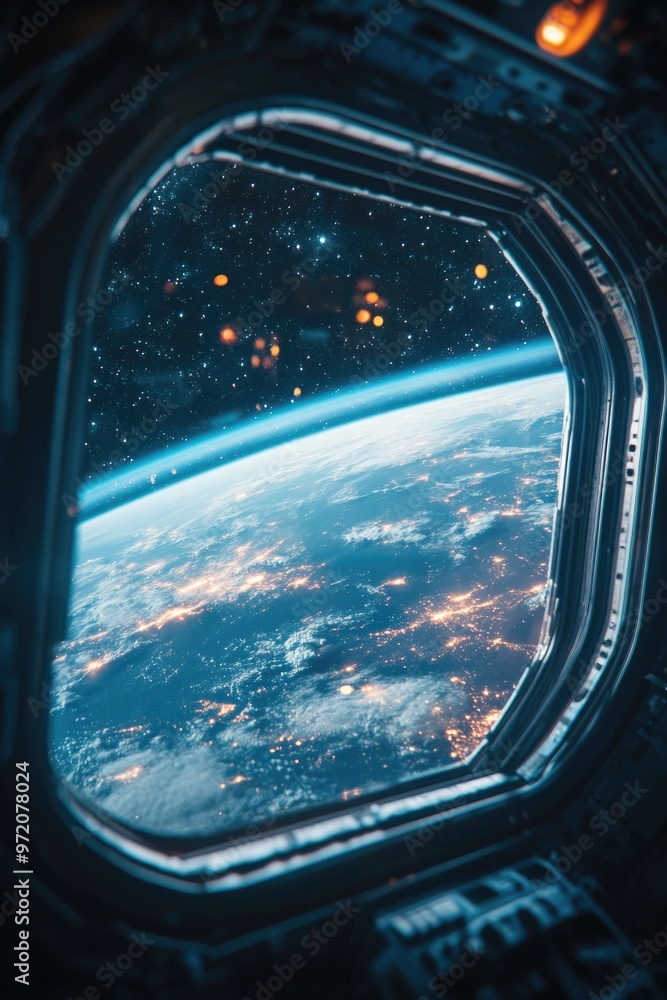 Fototapeta premium Earth view from space station
