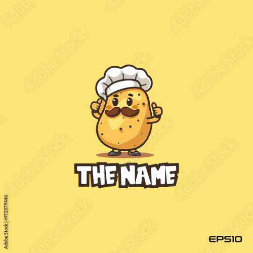 Potato chef logo, vector, mascot, character, cartoon, illustration, eps10