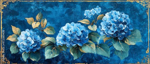 Elegant hydrangeas in Chinese style photo