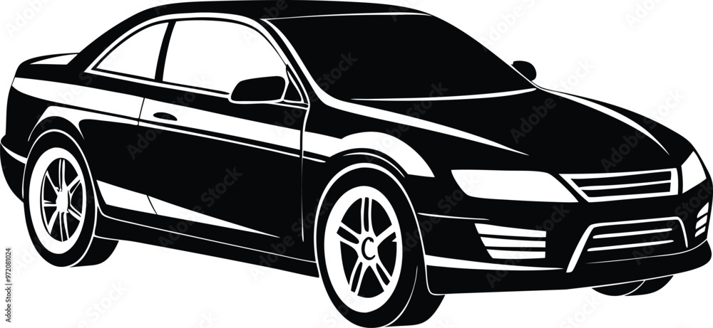 black car vector illustration silhouette, Print black car vector illustration silhouette, Print