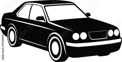 black car vector illustration silhouette, Print