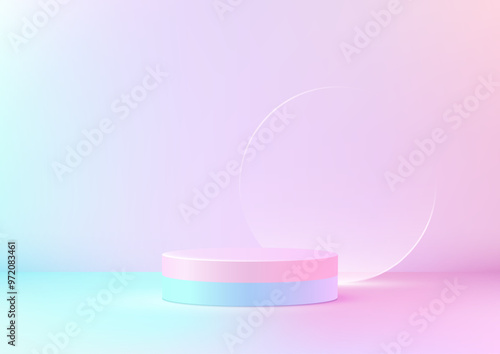 Minimal Pastel 3D Podium in...