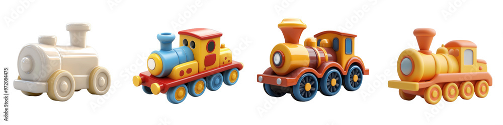 3D of a toy train on a transparent background. 3D of a toy train on a transparent background.