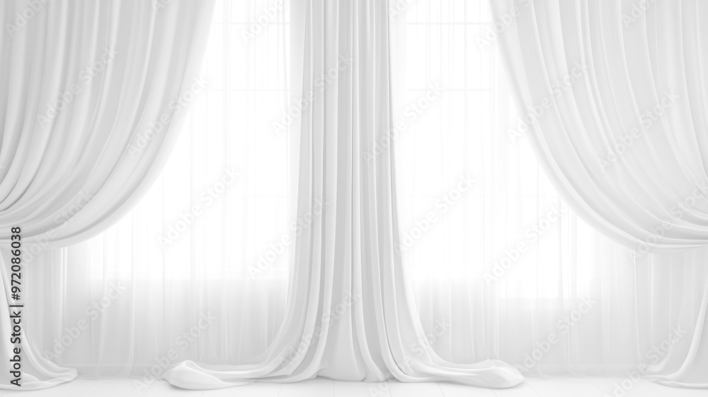 Soft white curtains background for graphic design or wallpaper. Soft white curtains background for graphic design or wallpaper.
