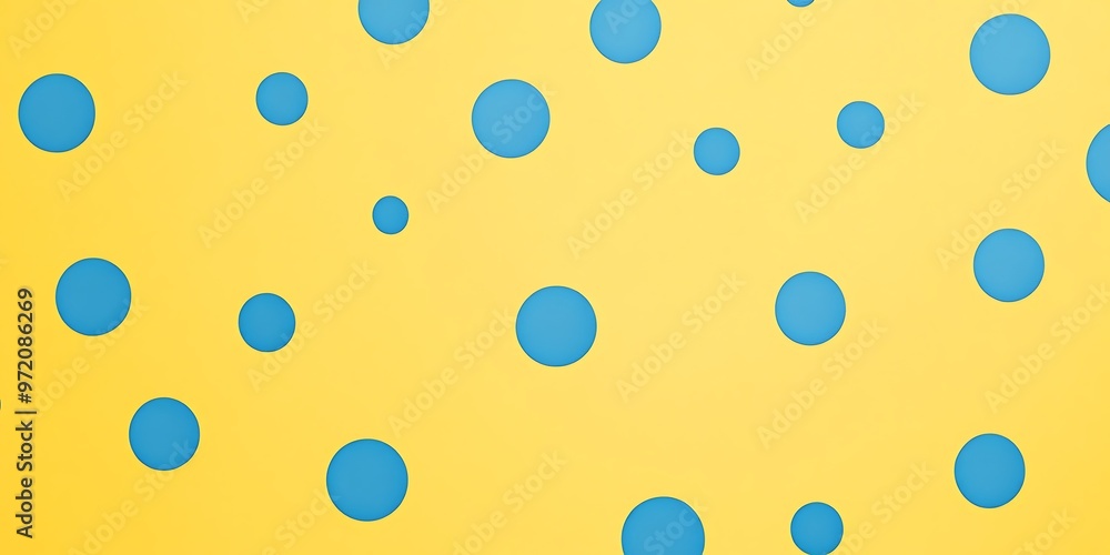 Polka dot wallpaper: bright yellow texture , blue dots, evenly spaced Polka dot wallpaper: bright yellow texture , blue dots, evenly spaced