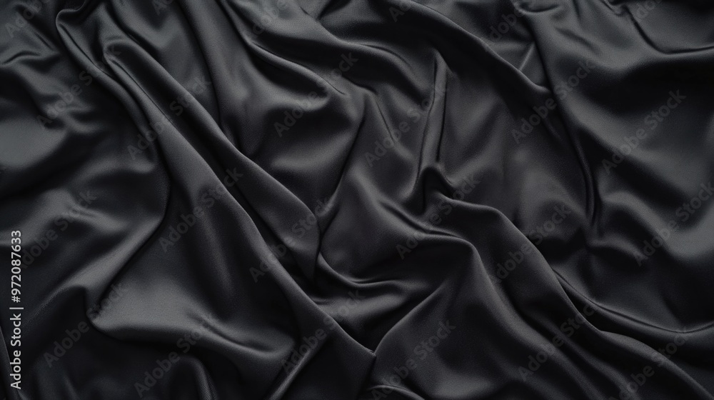 Black Satin Fabric Close Up Black Satin Fabric Close Up