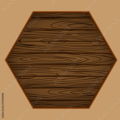 realistic imitation of wood texture on a polygonal shape