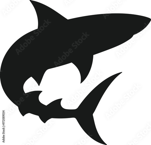 shark icon silhouette design vector art illustration. photo