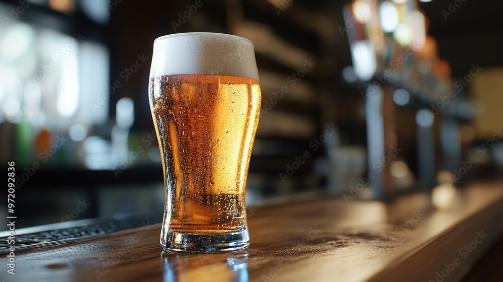 Beer on Wooden Bar Beer on Wooden Bar