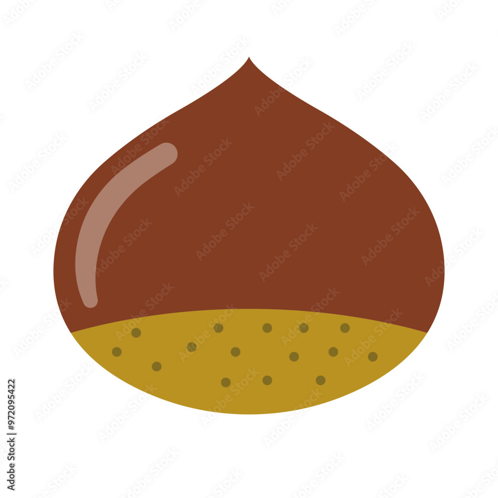 Obraz premium Ripe brown chestnut icon. Vector.