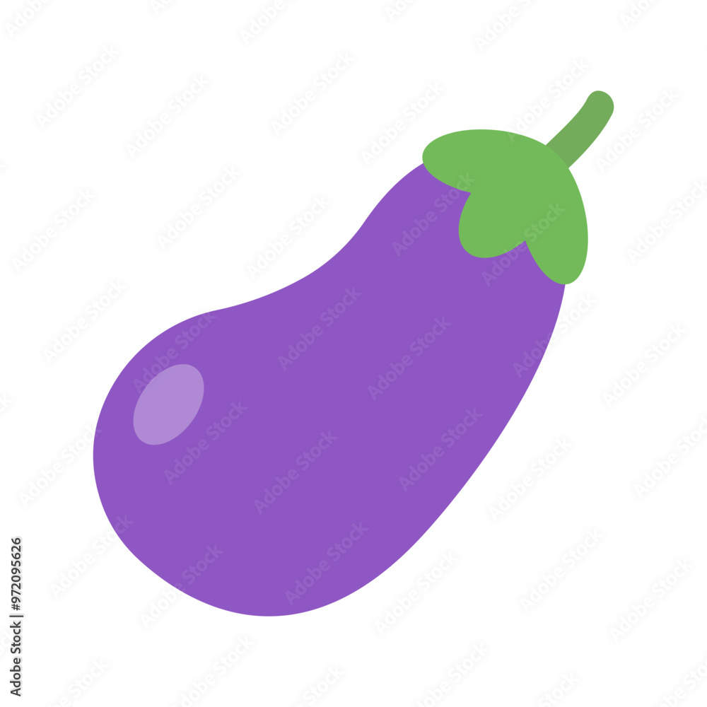 Flat design eggplant icon. Vector. Flat design eggplant icon. Vector.