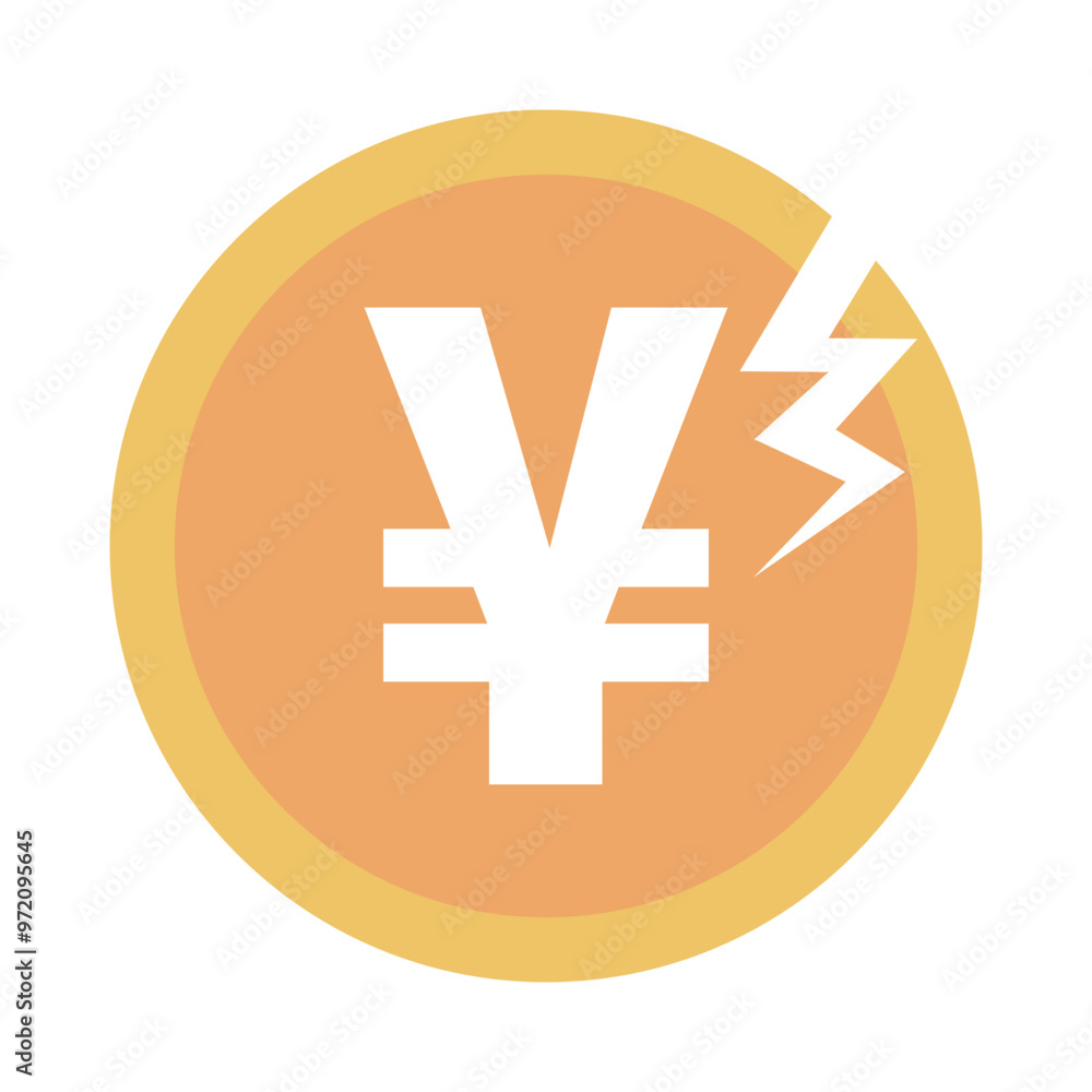 Weak Japanese Yen Icon. Vector. Weak Japanese Yen Icon. Vector.